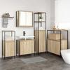 Bathroom Furniture Set with Shelf 5 Pcs Sonoma Oak and Black