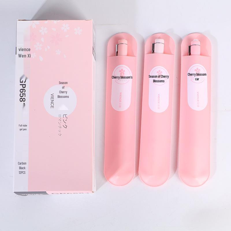 Korean Cherry Blossom Cute Neutral Black Pen 0.5mm for Students