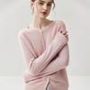 Women's Skin-Friendly Cashmere Knit Button-Up Cardigan - Solid Color, Round Neck Sweater Top for Autumn/Winter