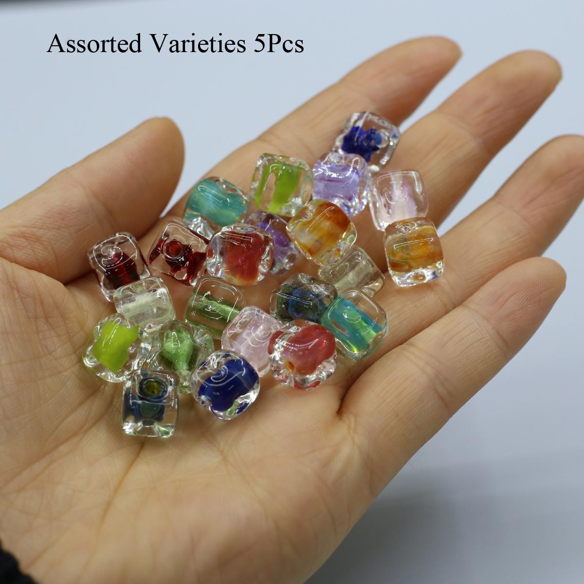 

5Pcs, Cute Square Cube Glass Loose Beads, Geometry Mixed Color Decorative Beads for DIY Bracelet Necklace Jewelry Crafts, Back to School Gifts 10×10mm 5Pcs/10×10mm різнокольоровий