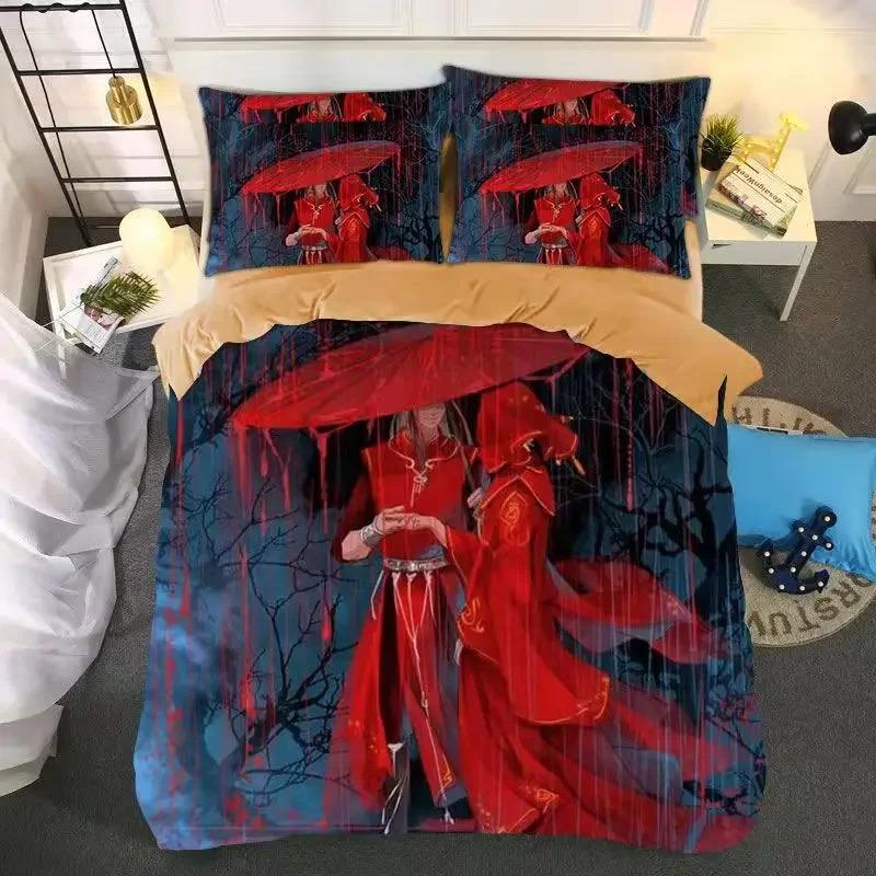 Heaven official’s blessing Duvet cover pillowcase All seasons oversize bed sheet three piece set Full Size Anime