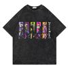 Anime Jojo Bizarre Adventure Tshirt Graphic Printing Washed T-shirts Men Women Fashion Short Sleeve Casual Loose Y2k Cotton Tops