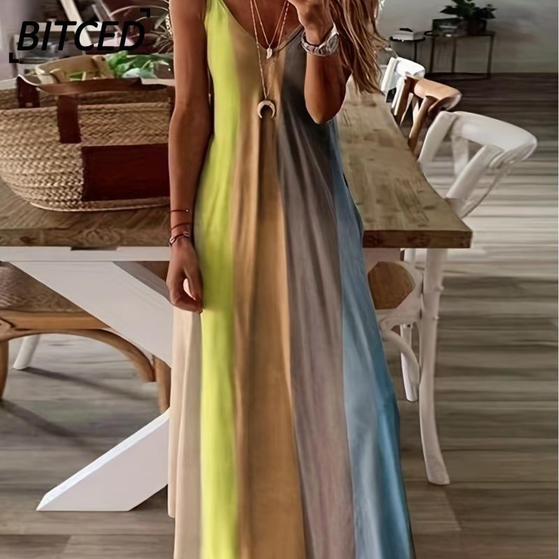 BITCED Fashion Summer Spring Sleeveless V-Neck Casual Dresses International Design