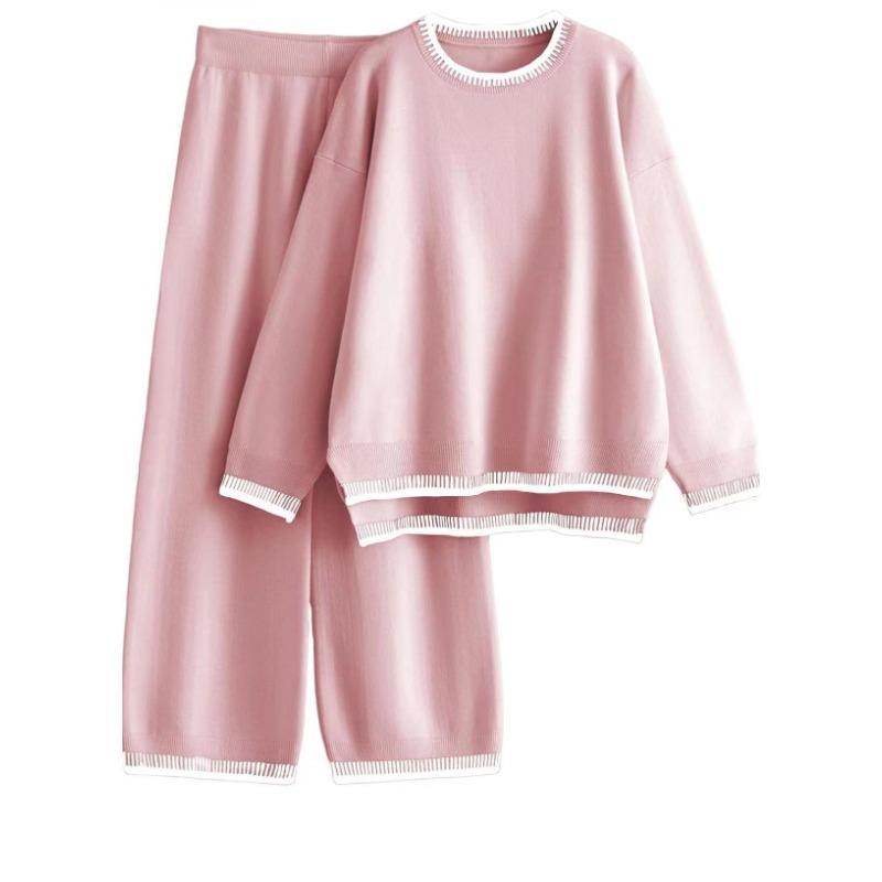 

Autumn and Winter Fashion Solid Color Casual Loose Two-piece Suit Women XS