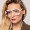 Trend Oversized Pilot Sunglasses Women For Men Luxury  Designer Sun Glasses Vintage Big Frame Eyeglasses Punk Driving Shade