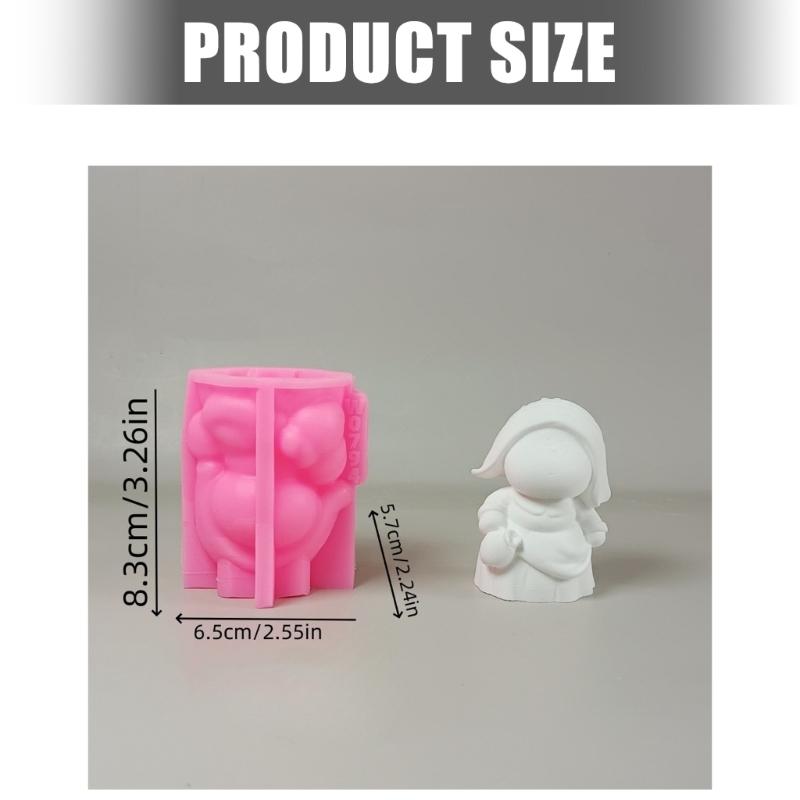 Food Grade Silicone Mold For Baking Epoxy Resin Casting 3D Girl Miniature Sculpture Crafting Tool Candle Soap Making
