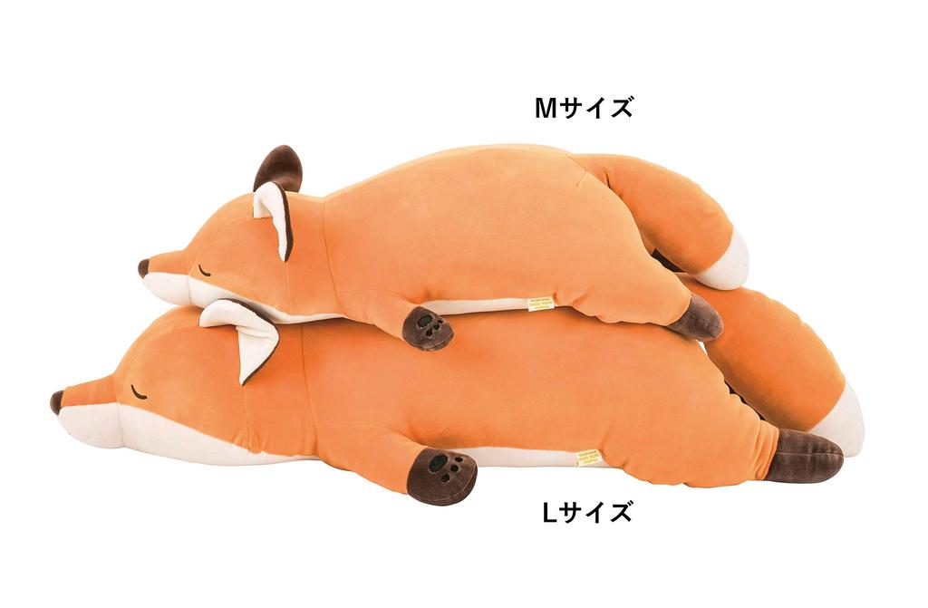 LIV HEART Premium Sleepy Animals Konta the Fox Body Pillow, Large (73cm Total Length), Fluffy and Squishy Plush Toy, Gift 78210-41