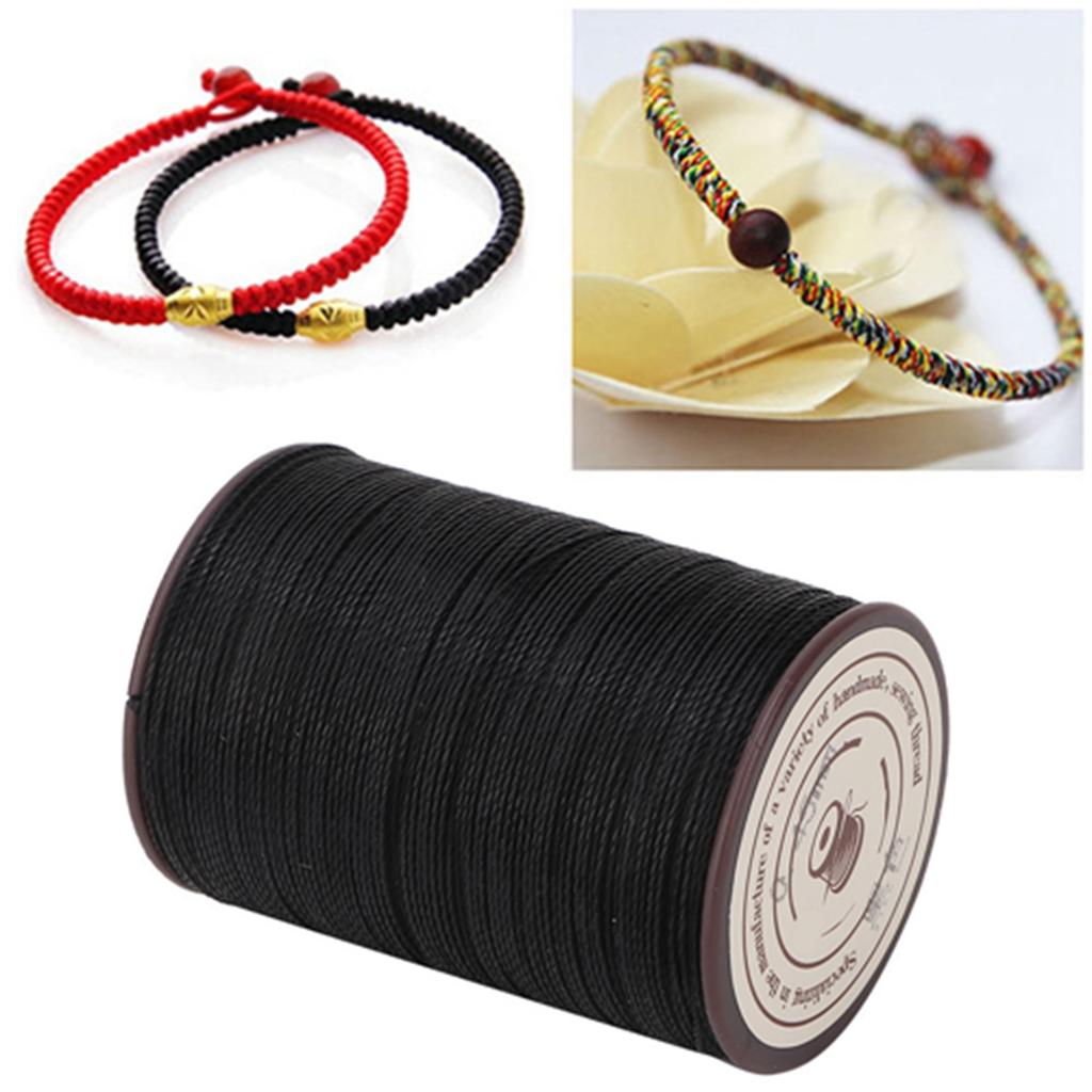 0.45mm Leather Sewing Wax Cord 160mCelsiusRoll Handwork Knitting Craft Wax Thread(Black)
