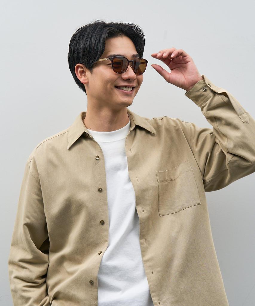 Zoff Sunglasses Colored Rubber Nose Stylish UV Unisex for Men and Women SUNCUTGlasses/UV100%CUT Boston-Style Lenses, Leather-Look Temples, Pads,