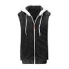 Warm Plush Vest Jacket Womens Fashion Sleeveless Hooded Zipper Pocket Solid Color Loose