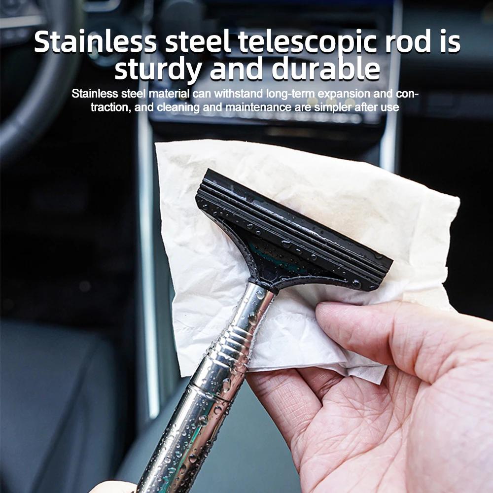 Telescopic Handle Wiper for Car Rearview Mirror Wipe Water Long Handle front Window Mist Cleaner Clean Dirt Car Cleaning Tool