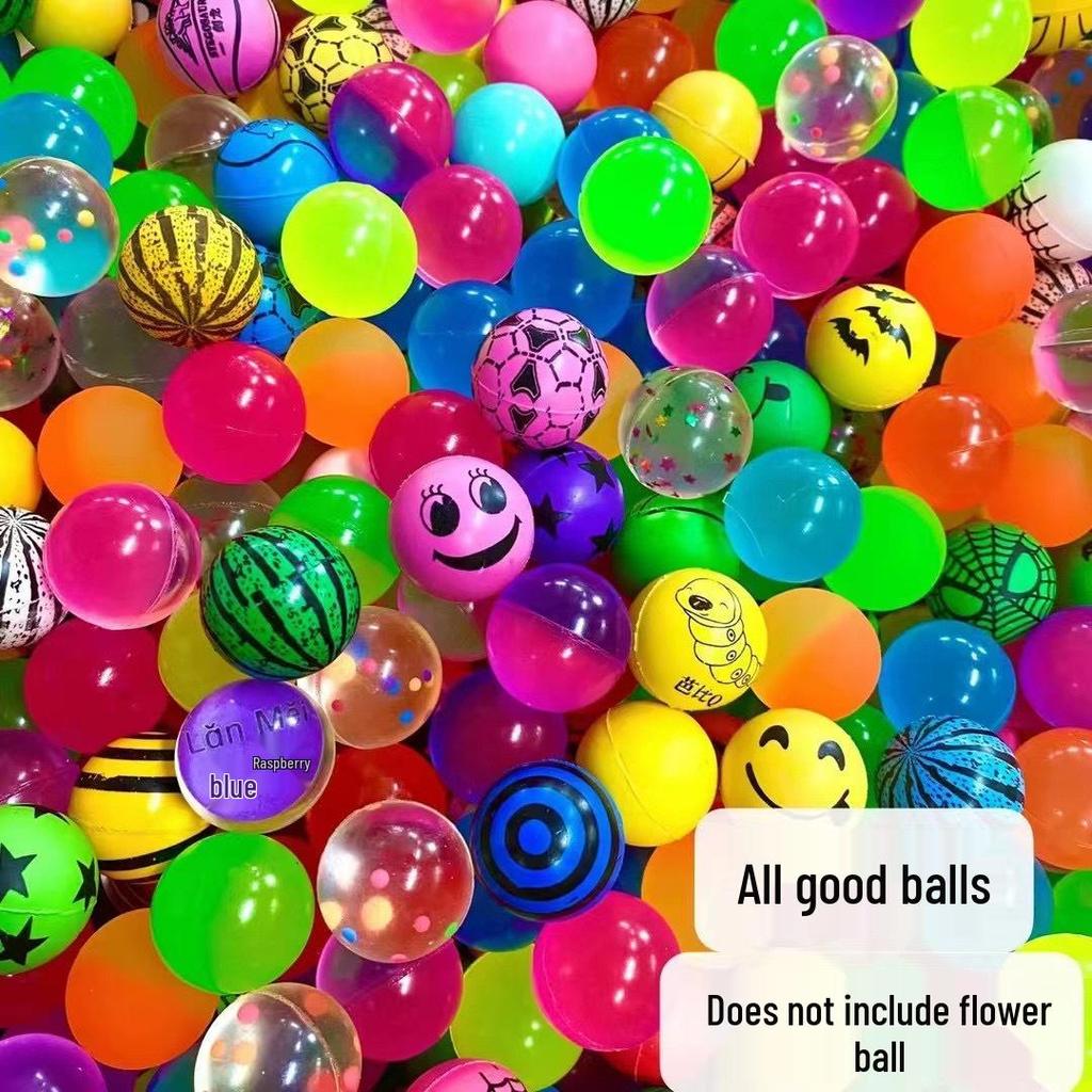Elastic Cartoon Rubber Bouncing Balls, Extra Large, 50-Pack for Capsule Toy Machines