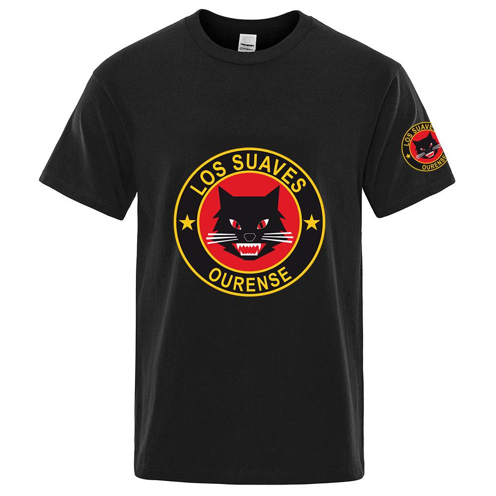 2026 Los Suaves Ourense Logo Print Summer New Ice Silk Round Neck Unisexs Slim Fashion Leisure Breathable Business Style Tshirt