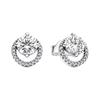 Inlaid Design 925 Silver Cubic Zirconia Cubic Zirconia Earrings Women's Silver 291248C01