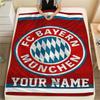 1 Stück Benutzerdefinierter Name FC Bayern München Gemustert Flanelldecke Geeignet für Alle Jahreszeiten für Heimdekoration Wärme und Komfort Geschenke Feiertagsgeschenk_xia