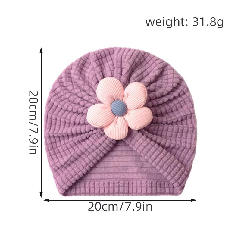Liebliche Blume Baby Mütze Einfarbig Säuglingsmädchen Turban Mütze Frühling Herbst Weich Warm Kleinkind Beanie Indische Mütze