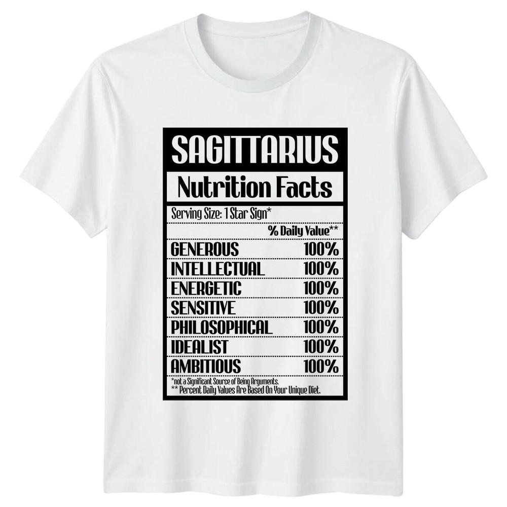 Sagittarius Nutrition Facts Zodiac Birthday Gift Astrology TShirt S