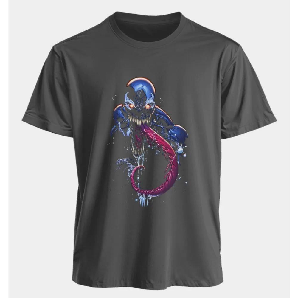Marvel Mens and Womens Tshirts Venom Summer American Spring and Autumn Casual Sports Trend Harajuku Fashion Short Sleeves