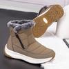 Large Size Waterproof Side Zipper Snow Boots Women's Non-slip Warm Northern Cotton Boots High-top Large Cotton Shoes Elderly Shoes Short Boots