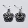 Bohemian Retro Hollowed Ancient Silver Color Flower Pendant Dangle Earrings for Women Exquisite Charm Jewelry Accessories Gifts
