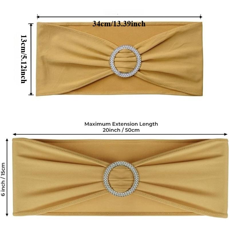 1Pcs Elegant Elastic Chair Back with Floral Bow Universal Chair Cover Buckle Sashes Chair Strap for Wedding Party Decor