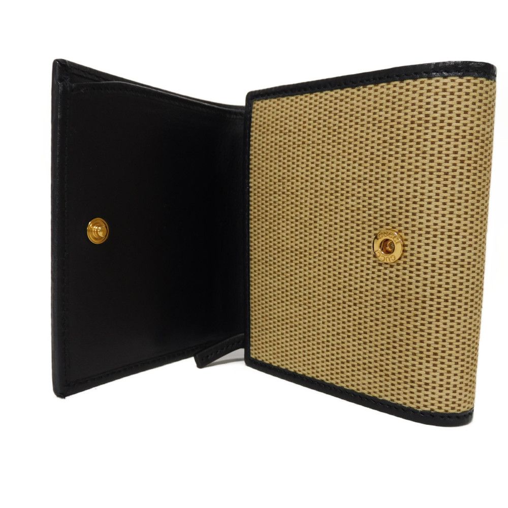 Used 9539 Horsebit 1955 Small Wallet 621891 H58AG 2599 7941 Navy Excellent Condition Japan Limited Canvas Beige Unisex