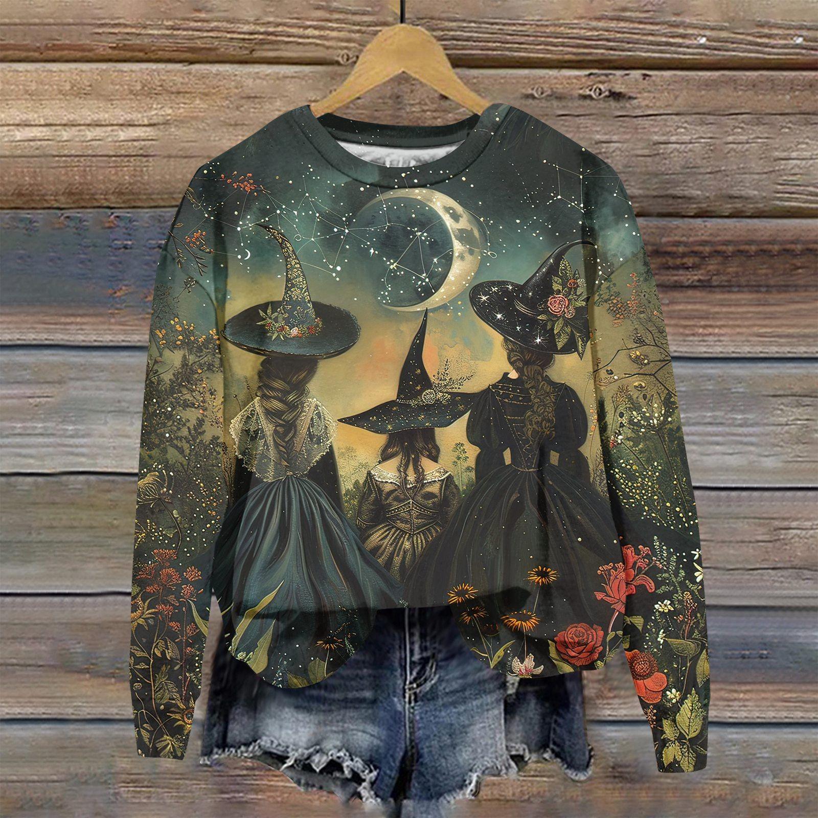 Женская мода повседневная толстовка с капюшоном с длинным рукавом и принтом на Хэллоуин — фото 7