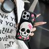 3D Skeleton Flower Holder Phone Case For iPhone 17 16 15 14 13 Pro 12 11 Pro Max Soft Silicone Cover