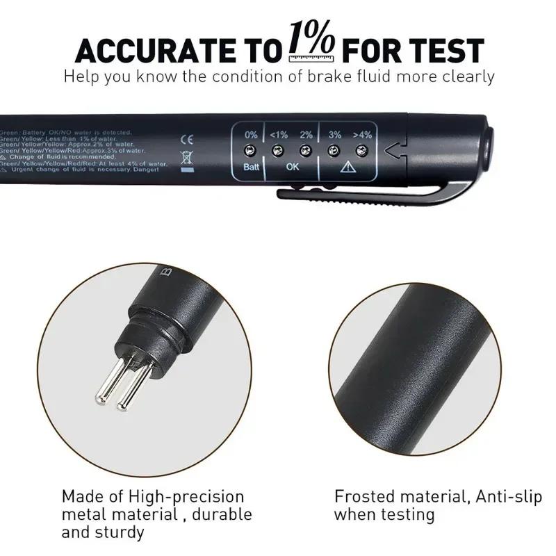 Universal Brake Fluid Tester Accurate Oil Quality Diagnostic Tools LED Indicator Liquid Testing Pen Automotive Brake Oil tester