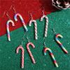 10pcs/set Cute Christmas Candy Cane Earrings Set Soft Clay Rainbow Striped Pendant Festive Holiday Lovely Women Girl Accessories