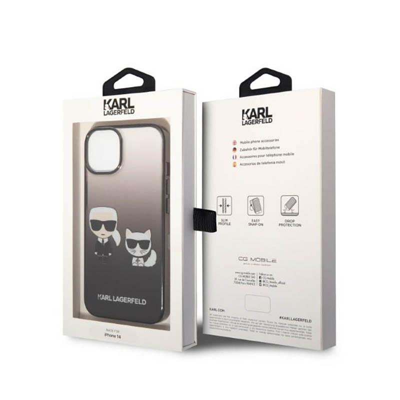 Karl Lagerfeld Gradient Ikonik Karl & Choupette - Hoesje Iphone 14 Plus (Czarny)