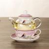 Good- Flower Teapot Flower Bird Cup Saucer Heat-Resistant Glass Pot Set Coffee Cup Afternoon Tea Tea Set