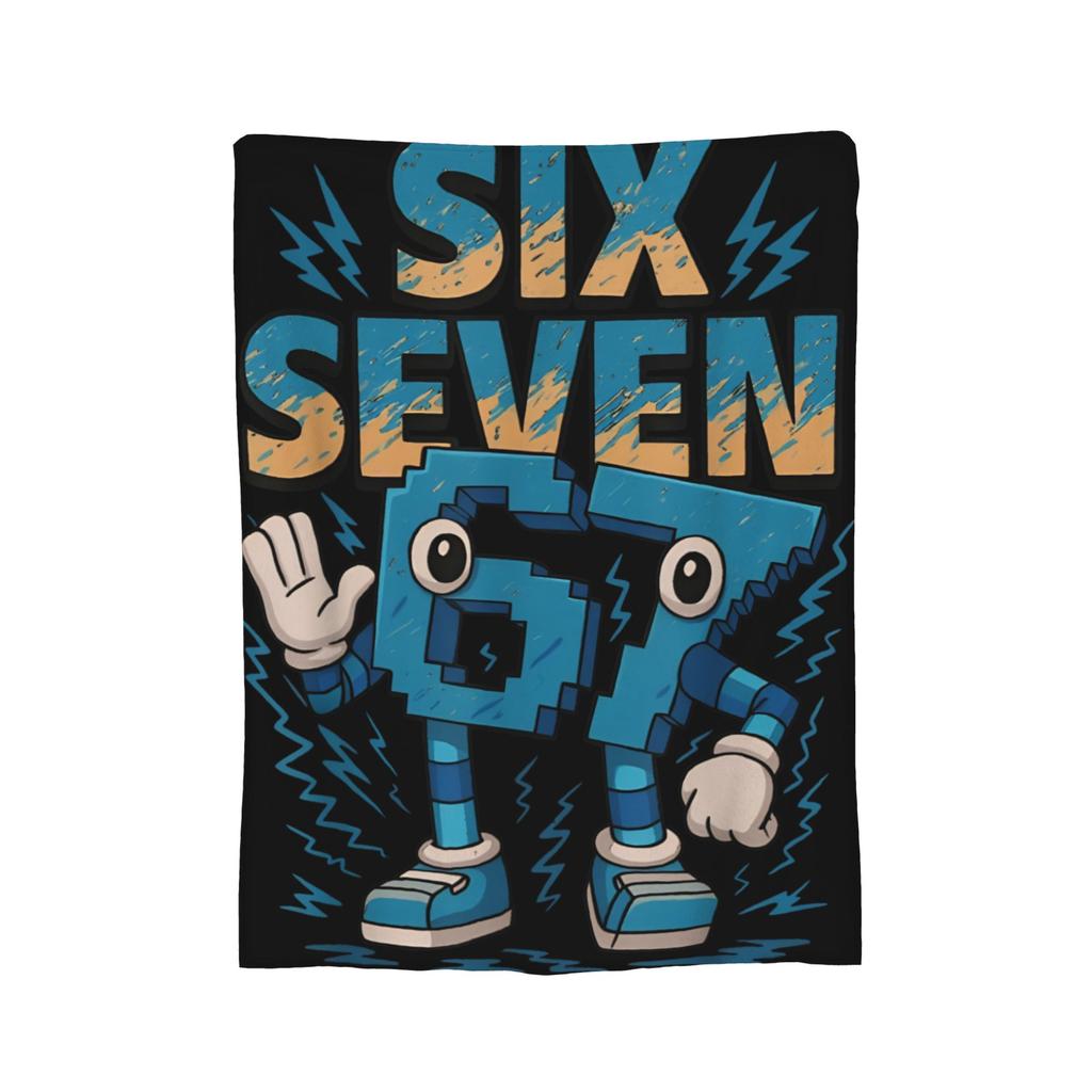67 Six Seven 6-7 Funny Italian Brainrot Printed Blanket For Men Women Warm Cozy Fluffy Throw Blankets for Couch Multiple Sizes