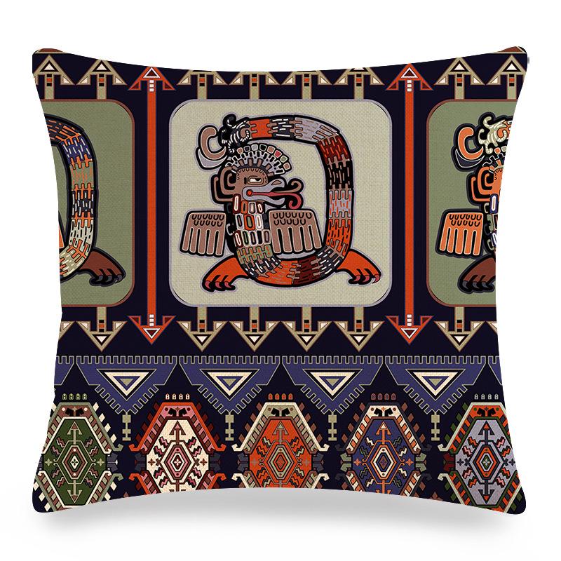Home Decor Bohemian Aztec Pattern Digital Print Pillow Covers Pattern Cushion Cover Suitable for Sofa Bedroom Car Pillow Cover