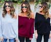 European & American Fall/Winter Sexy Off-Shoulder Batwing Sleeve Knitted Sweater for Women