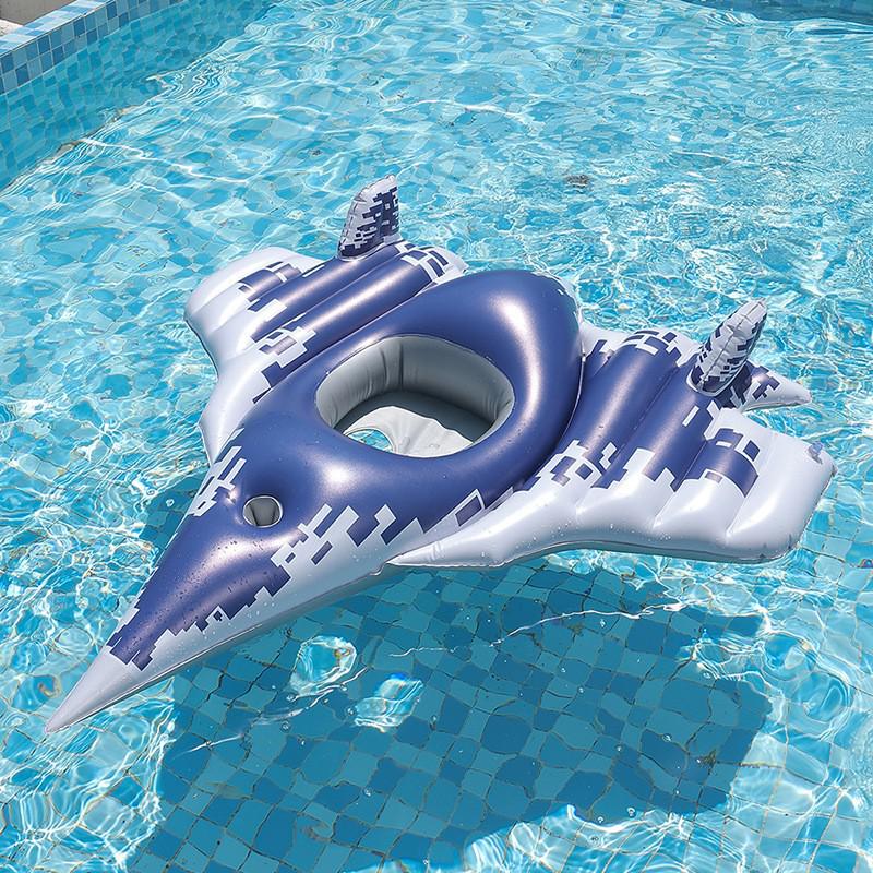 Summer Pink Heart Rabbit Sunshade Kids' Swim Ring - Anti-rollover Inflatable Seat
