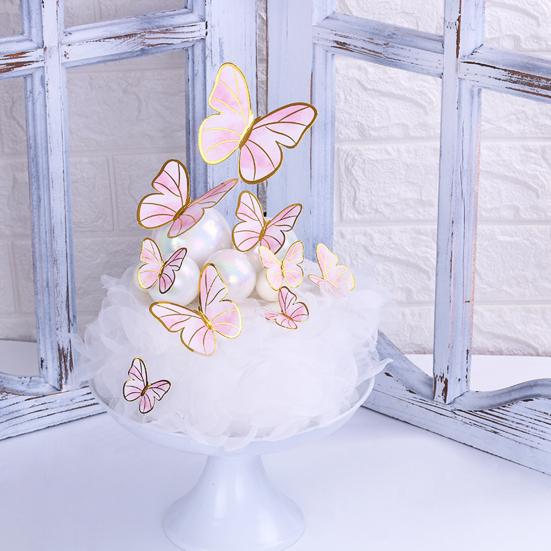 Cake Topper Anti-fall Innovative Lightweight Realistic Butterfly Baking Insert Card Party Decor