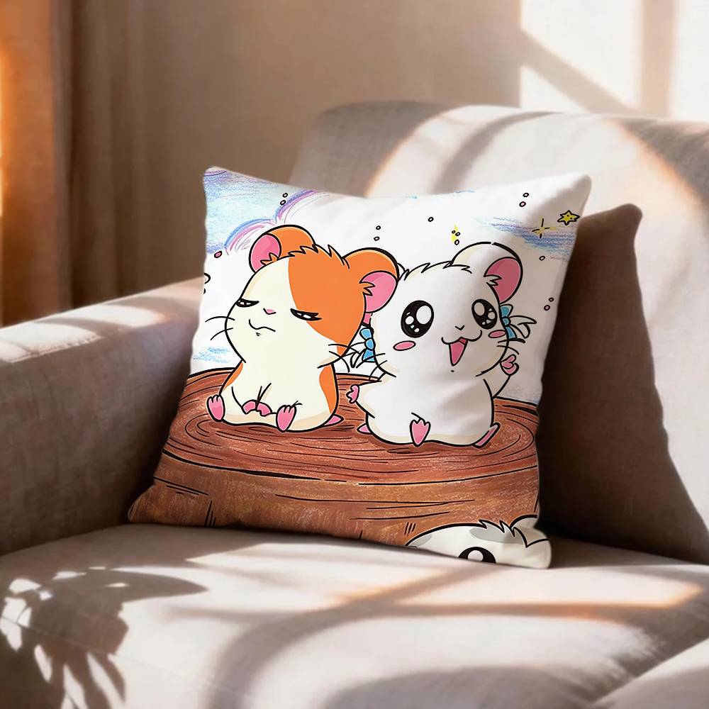 Japanese HHamster Cute   Pillow Case Pattern Printed Pillowcase For Living Room Sofa Cushion Cover