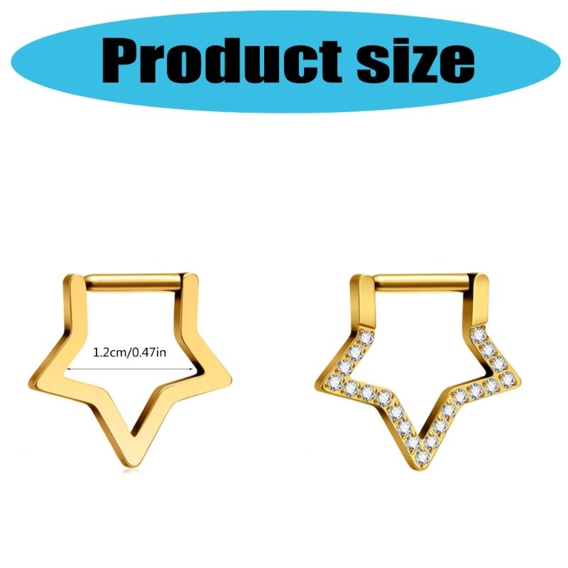 Elegant Gold or Silver Stars Nose Ring For Women Fashionable Sophisticated Design Perfect For Parties And Everyday Wear