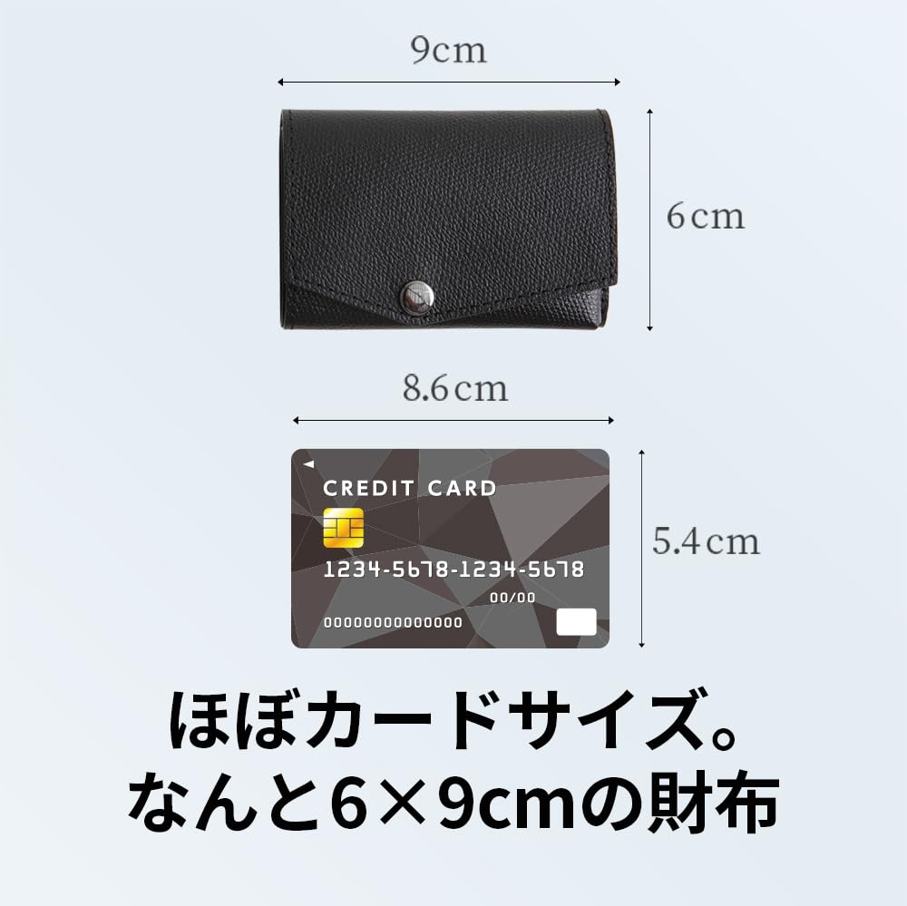 Malá peněženka na peněženku vyrobená v Japonsku, černá [Abrasus] pro leváky, dámská, pánská