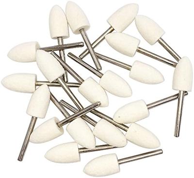 Aufsteckbare Kegel Polierbits Wollfilzspitze Dorn Weißer Konischer Rotationswerkzeug Zubehörsatz - 1/8 Zoll Schaft