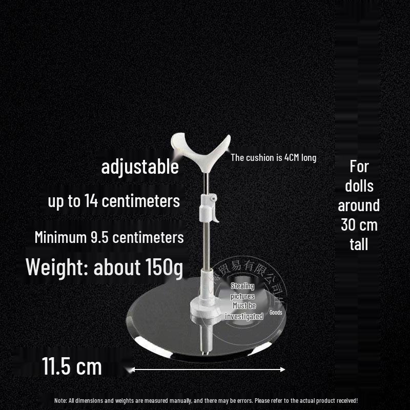 Adjustable Stainless Steel Doll Stand for 30cm to 60cm BJD Dolls with Multiple Support Points