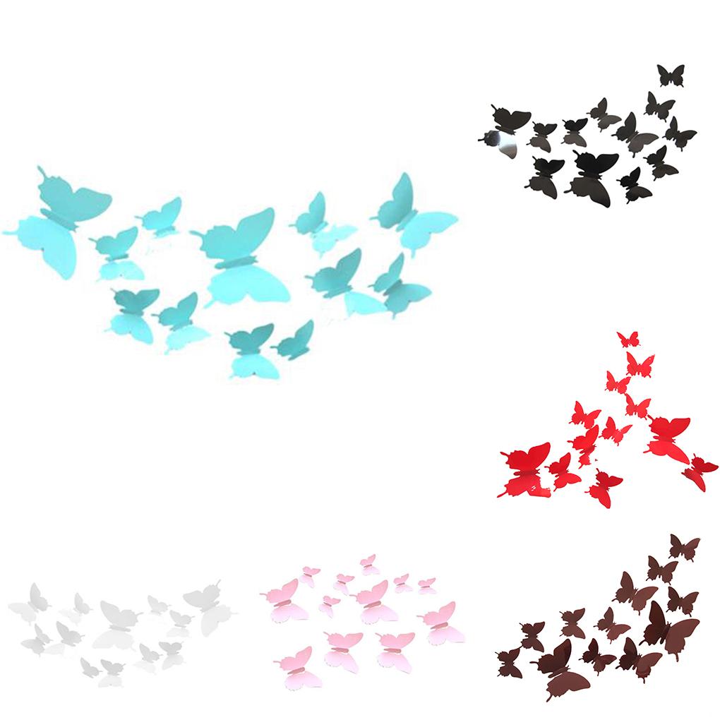 12pcs 3D Stereo ulation Scalewing Bedroom Sticker PVC Decorative Wall Decal Removable Home Decoration