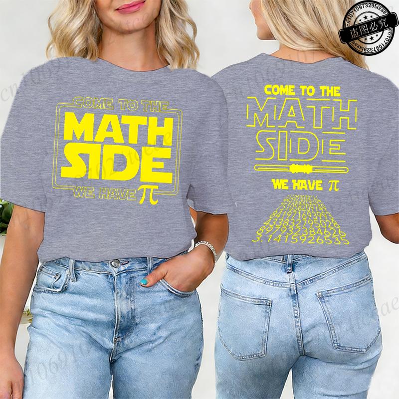 Math Pi Printed TShirts for Women Math Teacher Tee Tops Unisex Clothing Short Sleeve Womens Clothing