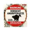 Retro Metal Wall Art Sign Cat Warning Decor
