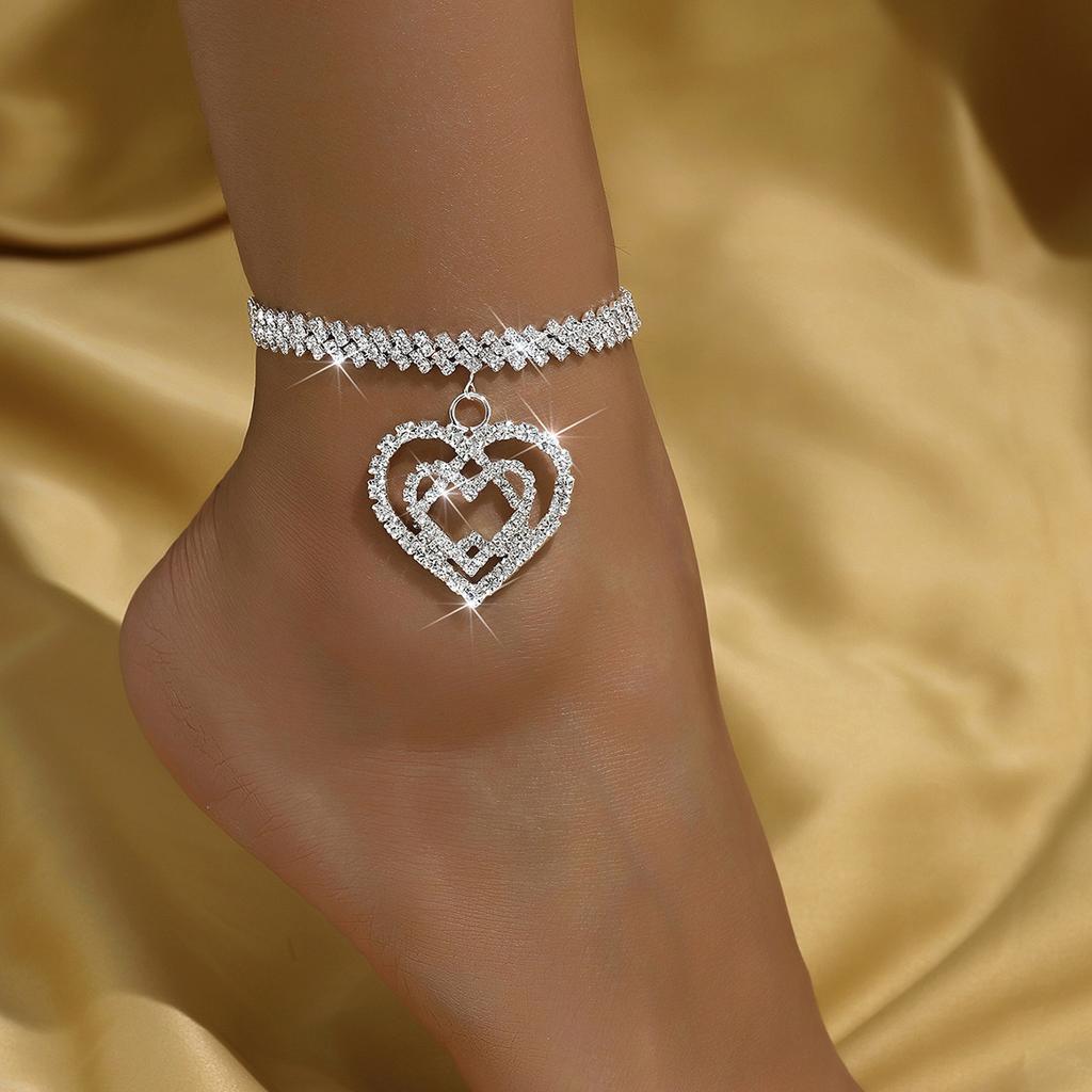 Sex Beach Rhombus Anklet Sexy Rhinestone Love Premium Anklet Women'S Accessories