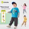 Dududu Kids' Spring Clothing Set: New Boys' T-Shirt & Pants Two-Piece, Trendy Girls' Spring Style