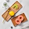 Japanese Style Acacia Wood Rectangle Plate for Dessert, Snack, Sushi, or Bread
