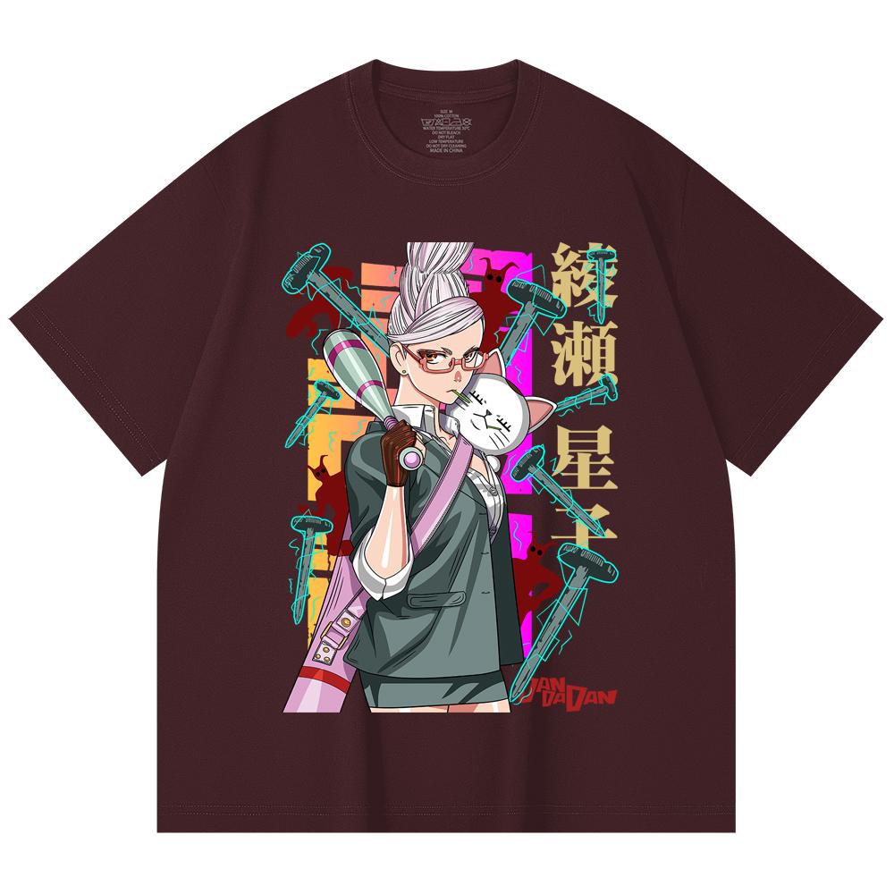 

230 Gsm 100% Cotton Dandadan V33 Seiko Print Unisex Heavy Cotton T Shirt 2XL вина червоного кольору