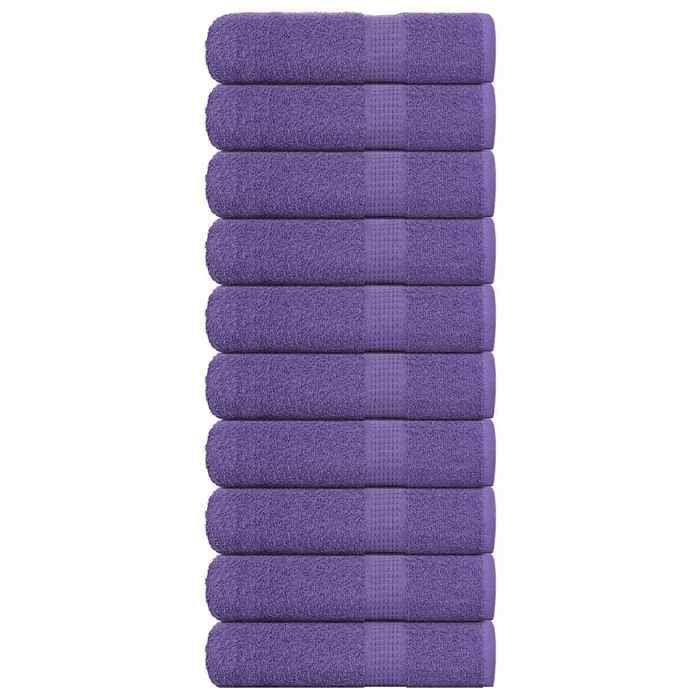 VidaXL Serviettes de bain 10 pcs violet 100x150 cm 360 g/m² 100% coton, serviette, ensemble de serviettes de bain, serviette 136886